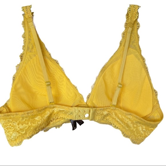Black Fuchsia by Secret Lace-Lace neon yellow unwire brassiere size XL - Picture 6 of 10